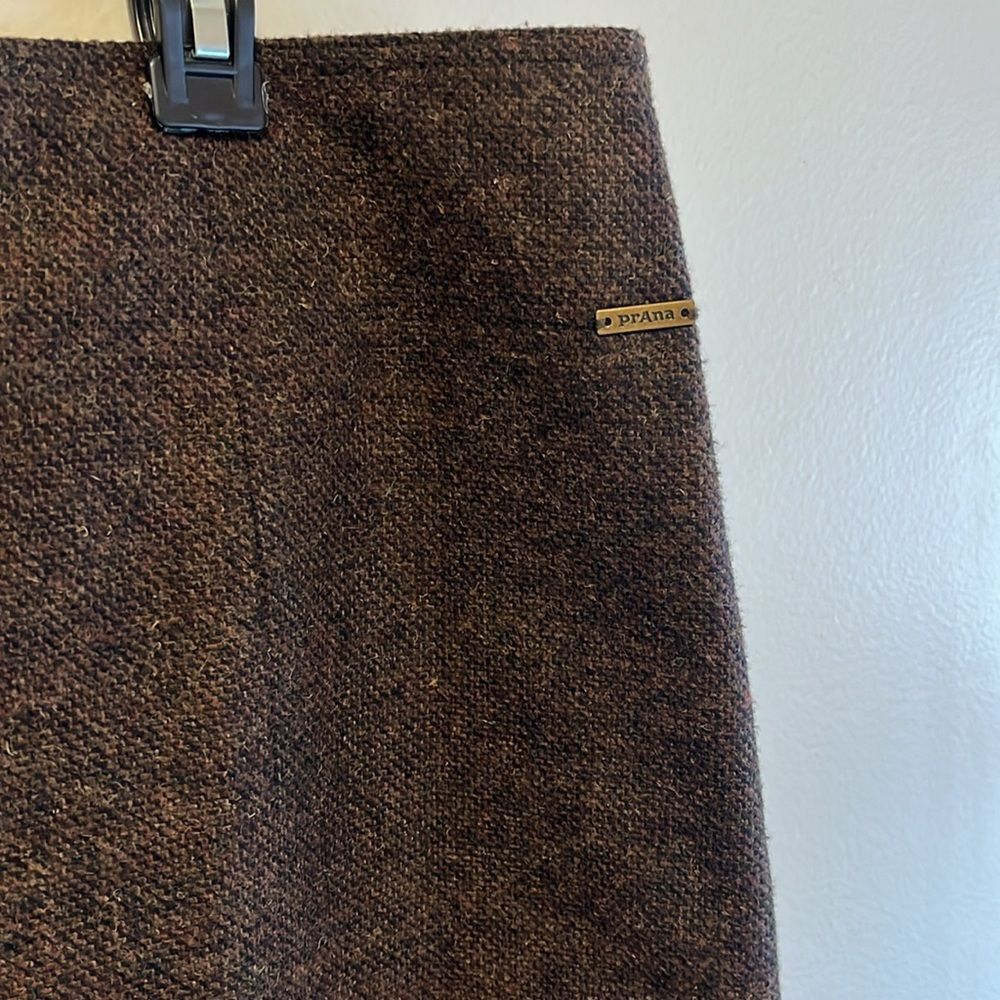 EXCELLENT CONDITION LARGE RARE PRANA QUINCY TWEED WOOL BLEND LINED WRAP SKIRT - Picture 5 of 8